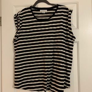 Liz Claiborne Navy and Tan shirt